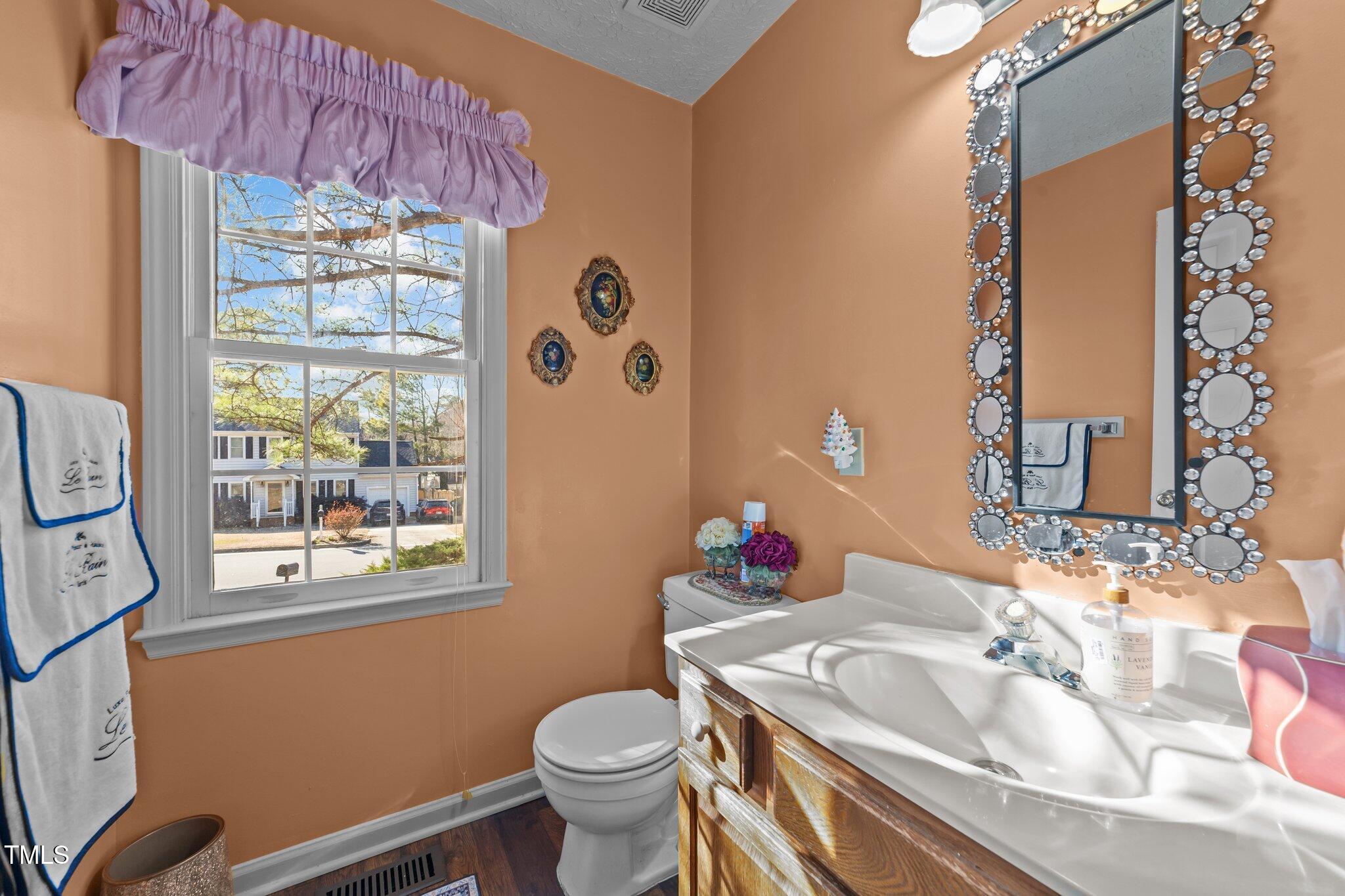 300 Pate Street Apex, NC 27502 - Photo 27 of 38 a bathroom with a sink and a mirror