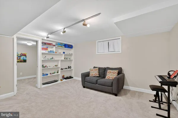 a living room with furniture