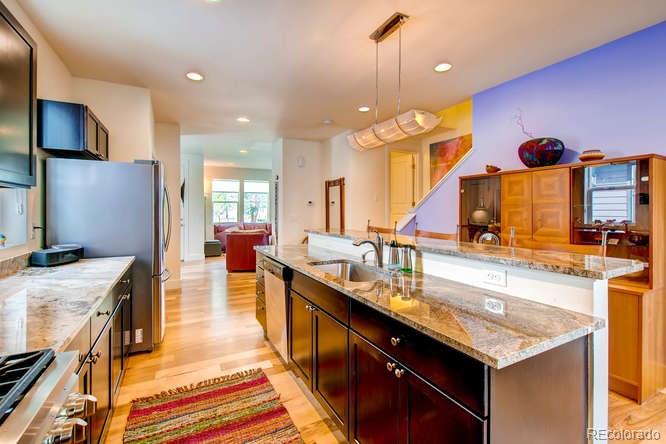 810 East Baseline Road, Unit B Lafayette, CO 80026 - Photo 13 of 28 a large kitchen with kitchen island a large island in it
