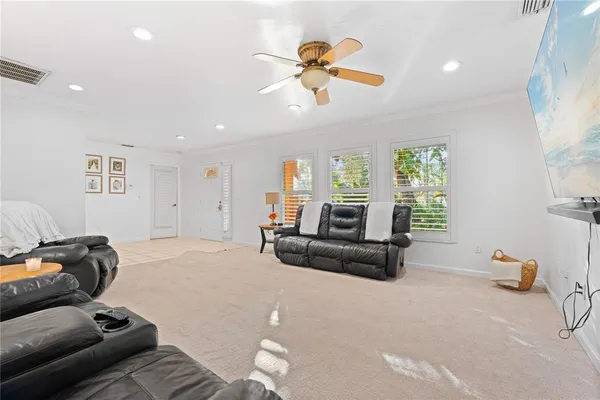 a living room with furniture