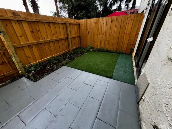 a backyard of a house