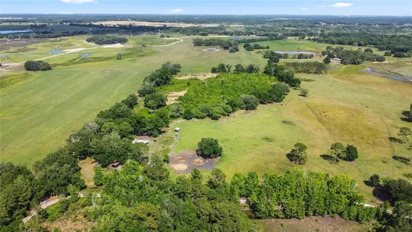 a view of a lake with a houses