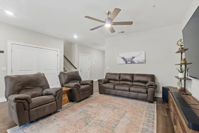 a living room with furniture