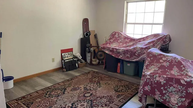 a room with gym equipment