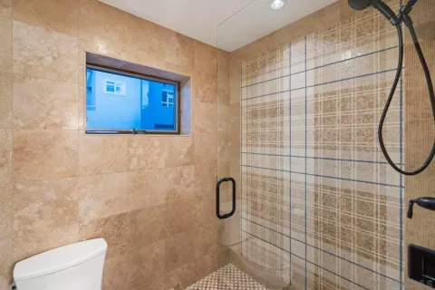 a bathroom with a shower