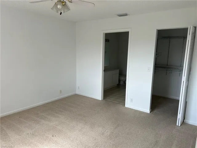 an empty room with a door