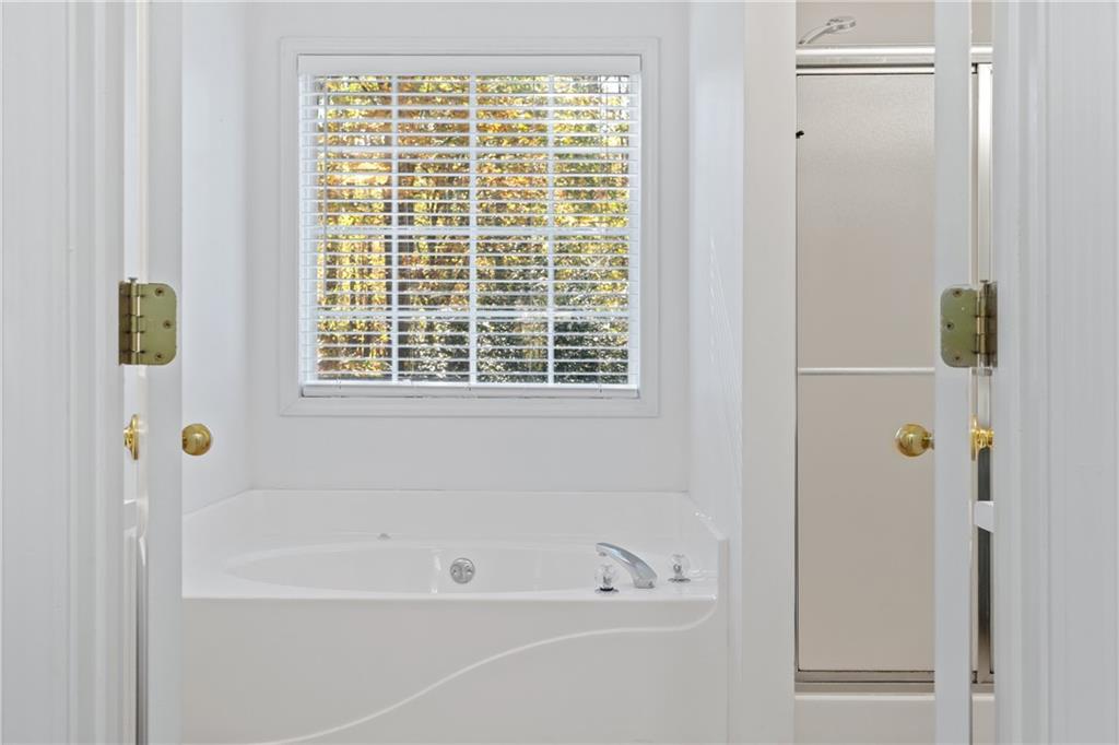 204 Red Fox Court Canton, GA 30114 - Photo 24 of 51 a bathroom with a bathtub and a shower