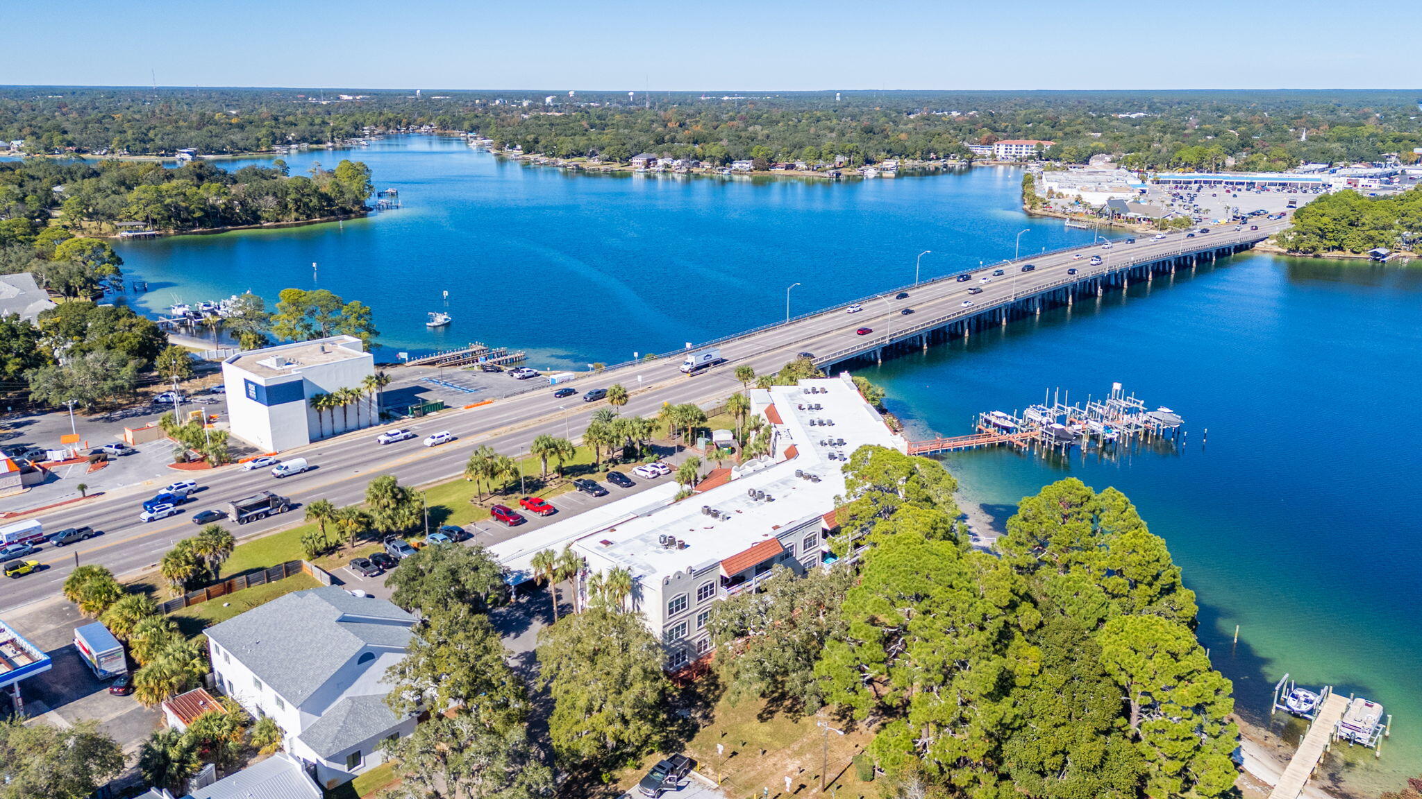 5 Laguna Street, Unit 104 Fort Walton Beach, FL 32548 - Photo 37 of 40 a view of a lake with a city