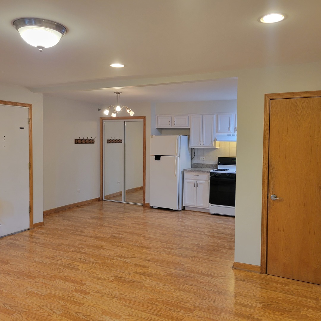 10330 Ridgeland Avenue, Unit 308 Chicago Ridge, IL 60415 - Photo 5 of 9 a view of a kitchen with a sink and a refrigerator