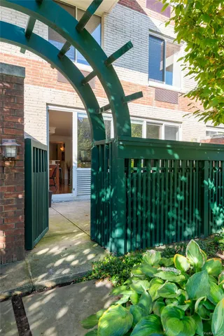 a outdoor view with a seating space