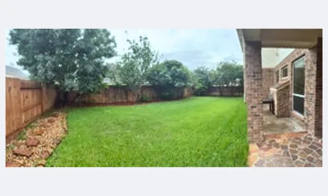 a open area with trees in the background