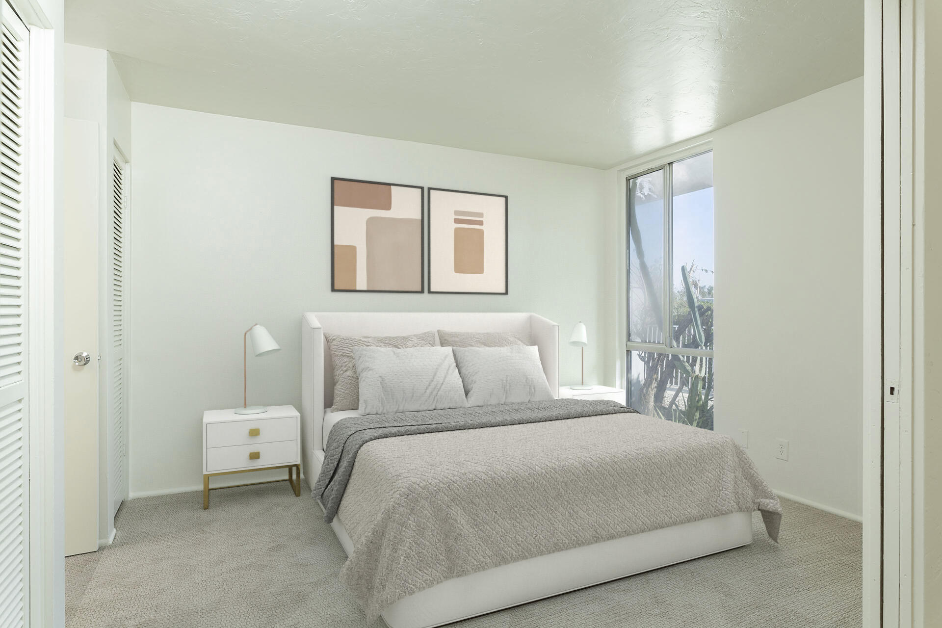 42336 Dunes View Road, Unit 12 Rancho Mirage, CA 92270 - Photo 20 of 29 a bedroom with a bed and a window