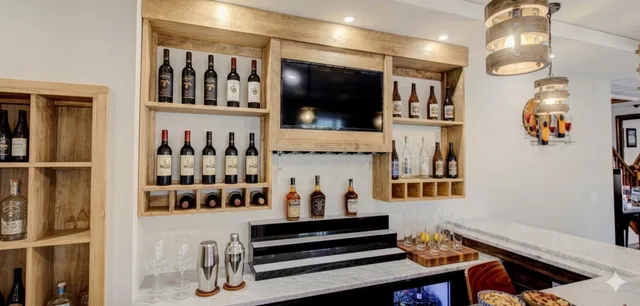 a bathroom with a bathtub sink mirror and a shower