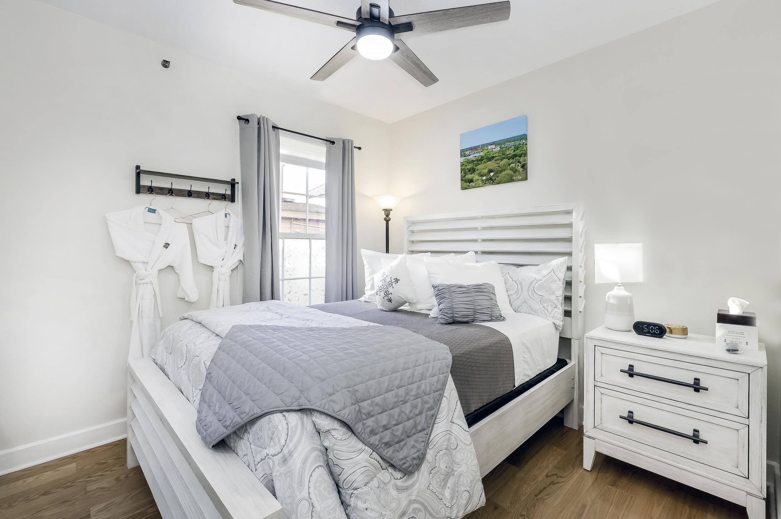 29 Cuna Street St. Augustine, FL 32084 - Photo 65 of 69 Bedroom with dark wood finished floors and a ceiling fan