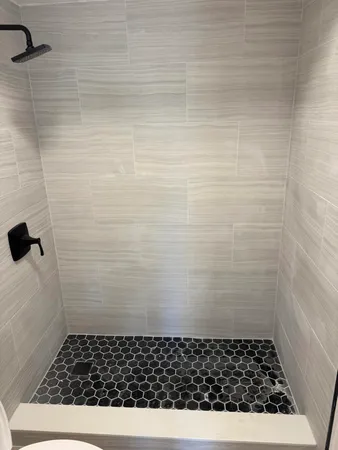 a bathroom with a shower