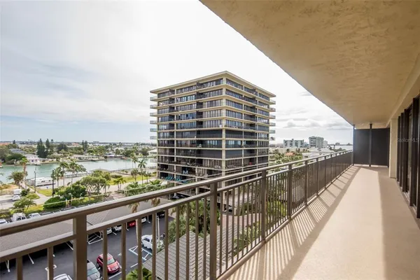 a view of balcony with city view