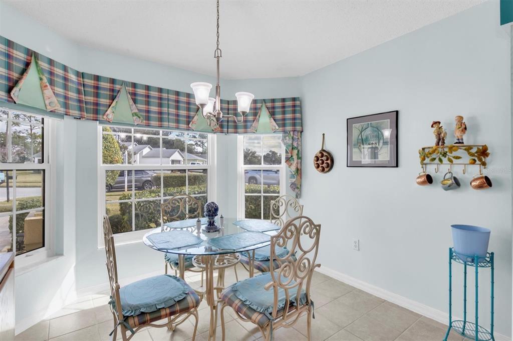 11634 Wheatfield Loop Hudson, FL 34667 - Photo 8 of 38 a view of a dining room with furniture a livingroom and chandelier