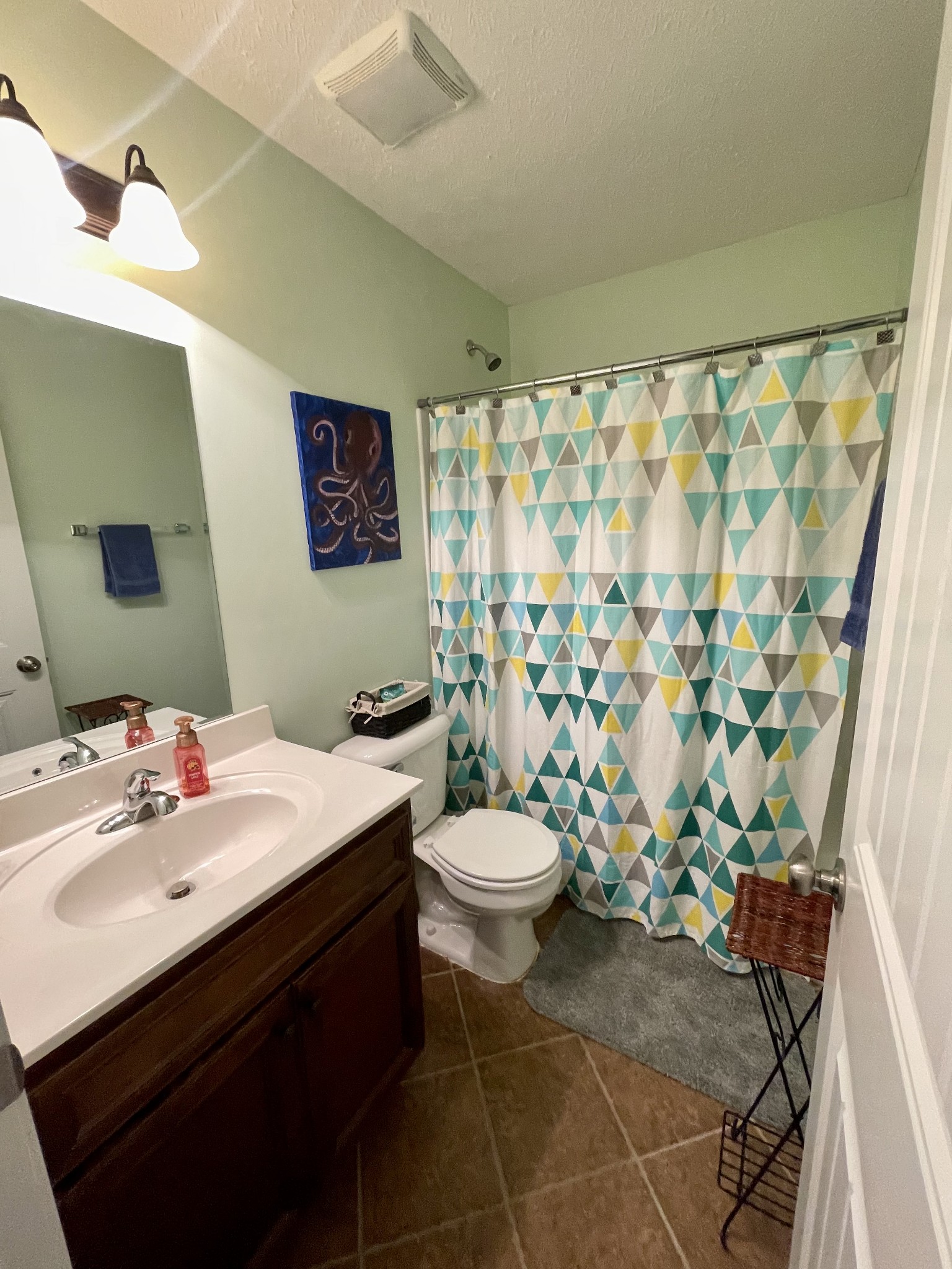 339 Golfview Lane Springfield, TN 37172 - Photo 32 of 34 a bathroom with a sink a toilet and shower curtain