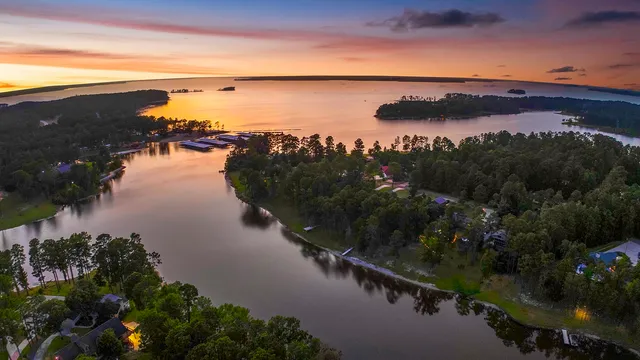 a view of lake and mountain