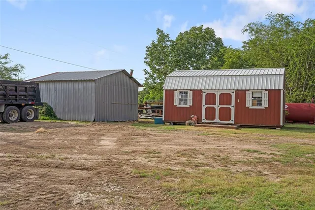 an aerial view of a house
