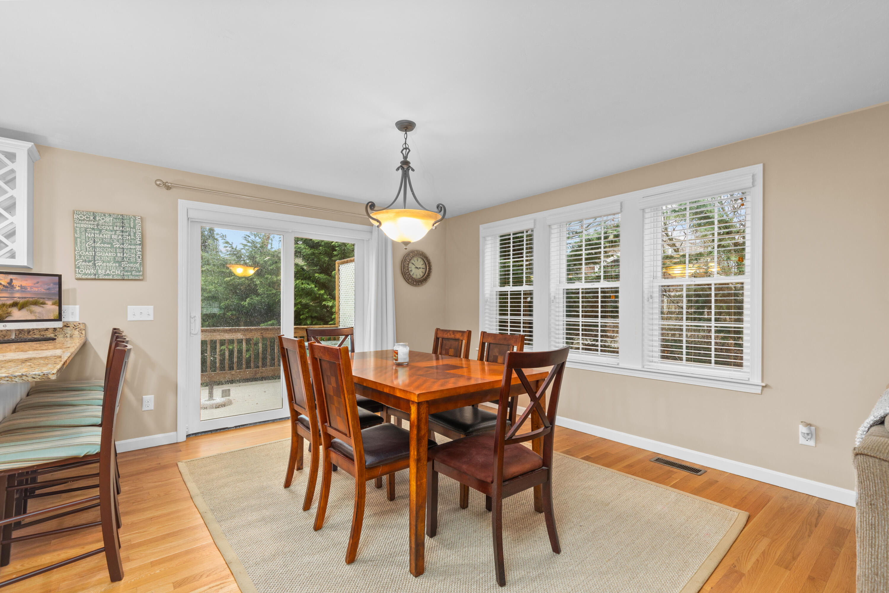5 Baker Road Wellfleet, MA 02667 - Photo 8 of 30 a view of a dining room with furniture wooden floor and chandelier