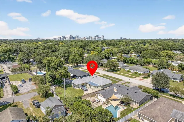 an aerial view of a city