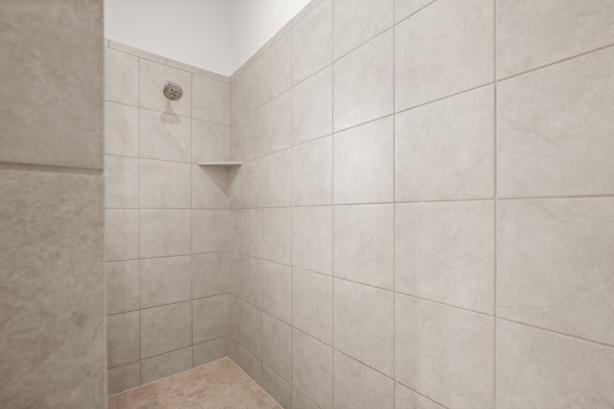 2817 Gatlin Cove Leander, TX 78641 - Photo 22 of 40 A true walk-in shower under tall ceilings with beautiful tile surround and frameless glass splash guard.