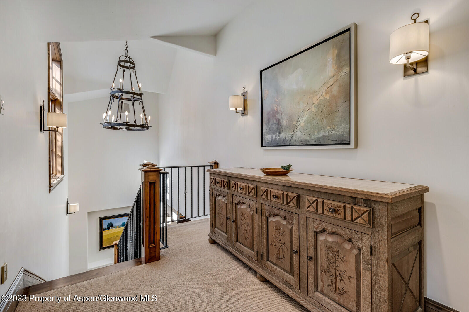 70 River Bend Road Snowmass, CO 81654 - Photo 39 of 70 a view of a hallway with wooden floor and staircase