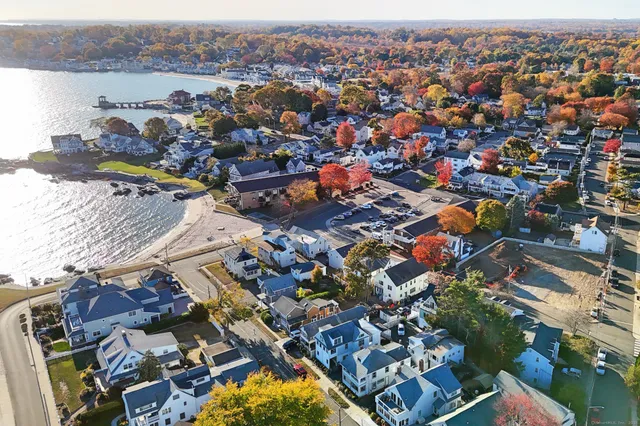 an aerial view of a city with lots of residential buildings