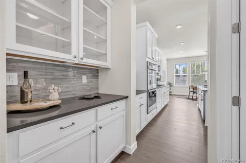 a kitchen with granite countertop lots of counter top space