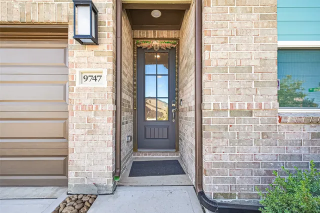 a view of wooden door