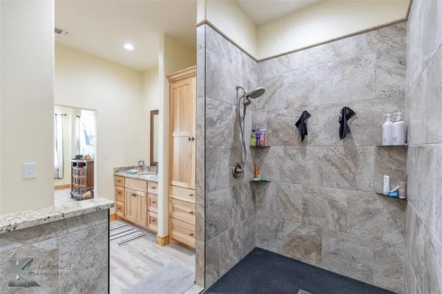a bathroom with a shower