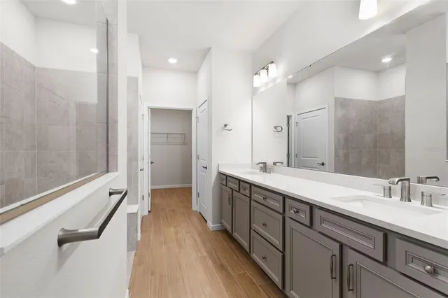 a view of a room with racks on the wall