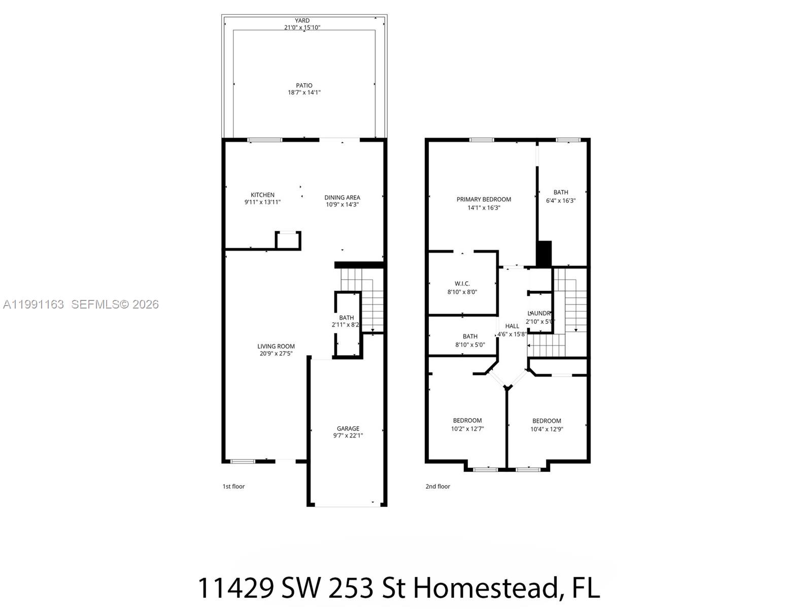 11429 Southwest 253rd Street Homestead, FL 33032 - Photo 26 of 30 a picture of a floor plan