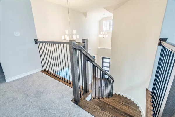 a view of a balcony with staircase