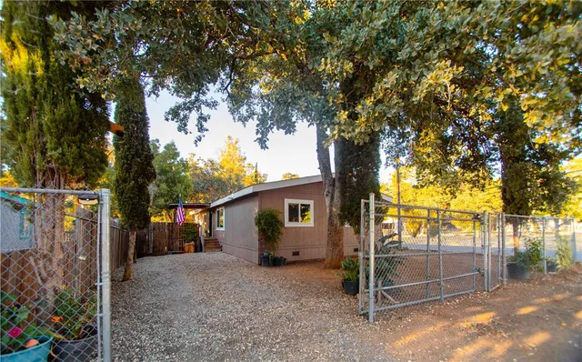 a view of a house with a yard and tree