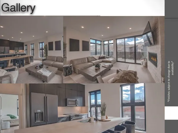 a living room with furniture and a large mirror