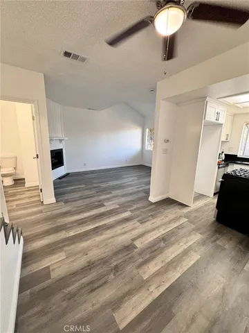 a view of a livingroom with a fireplace