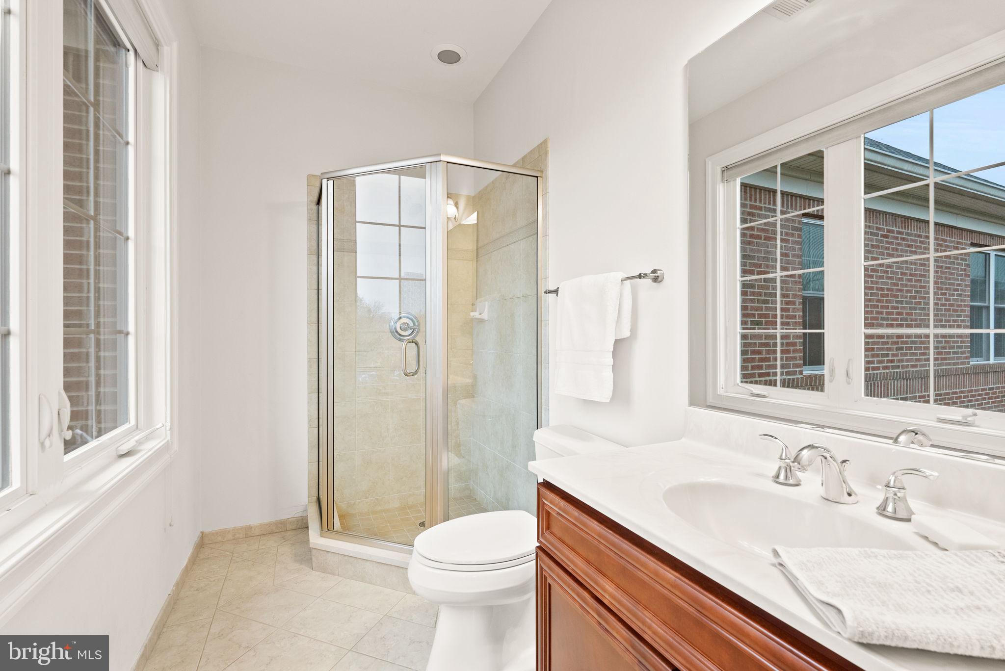 8522 Lewinsville Road McLean, VA 22102 - Photo 38 of 51 a bathroom with a sink a toilet and shower