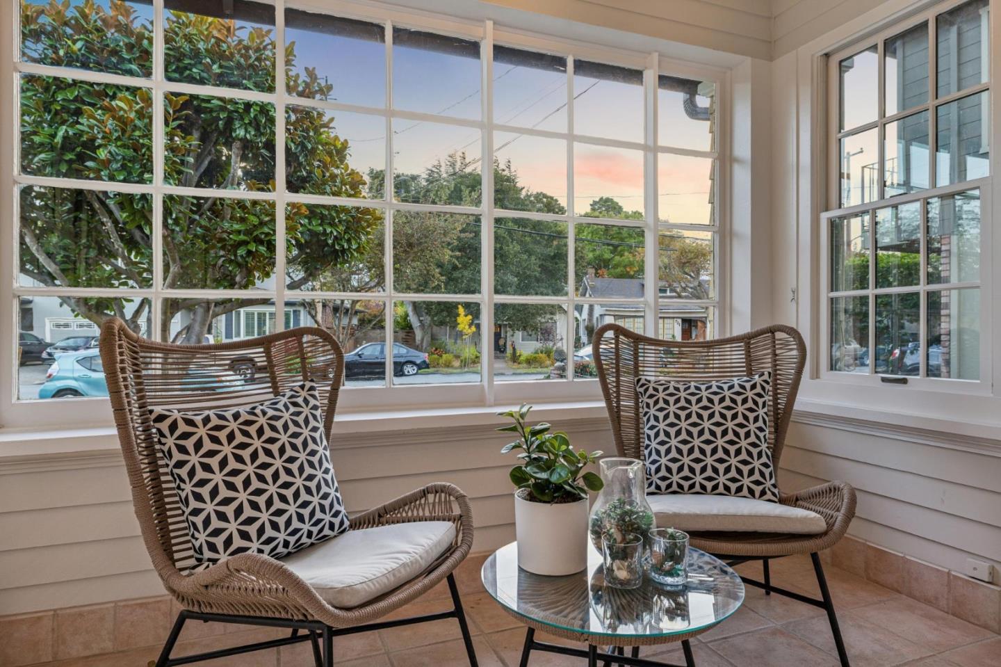 712 Crossway Road Burlingame, CA 94010 - Photo 25 of 90 a view of a dining room with furniture window and outside view