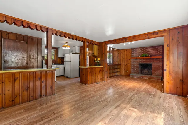 a view of a furniture in a room