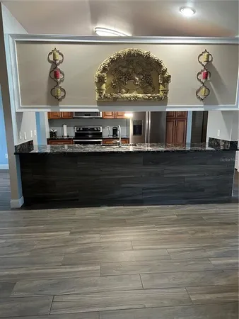 a view of a fireplace