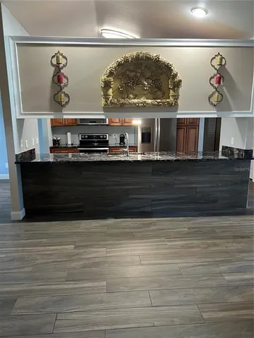 a view of a fireplace