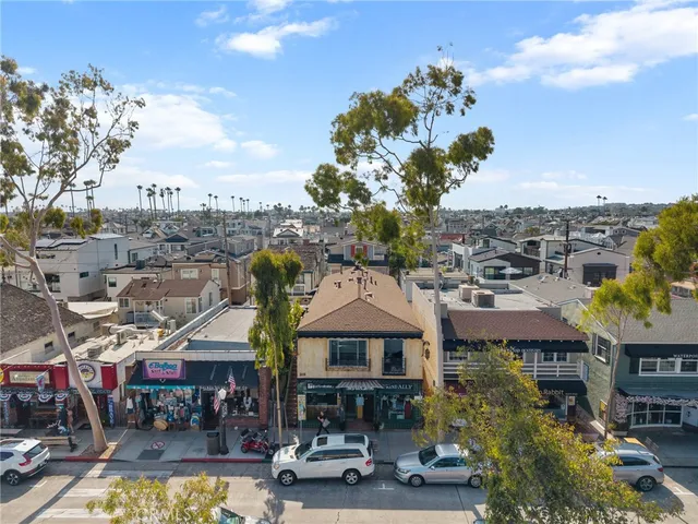 a view of a town with many buildings