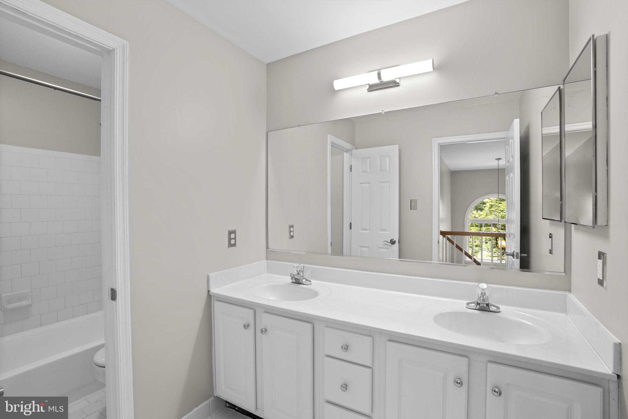 4520 Tulip Way Ellicott City, MD 21043 - Photo 44 of 63 a bathroom with a sink and a mirror