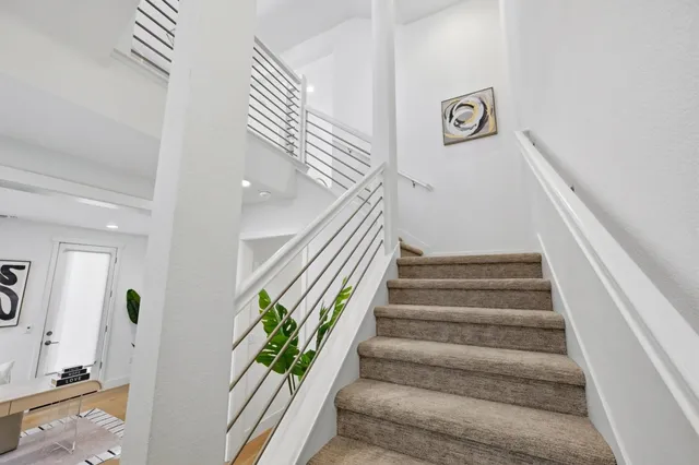 a front view of a building and a street