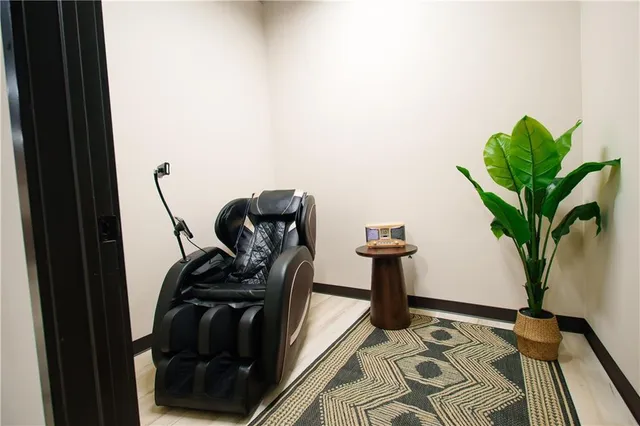 a view of a entryway with wooden floor