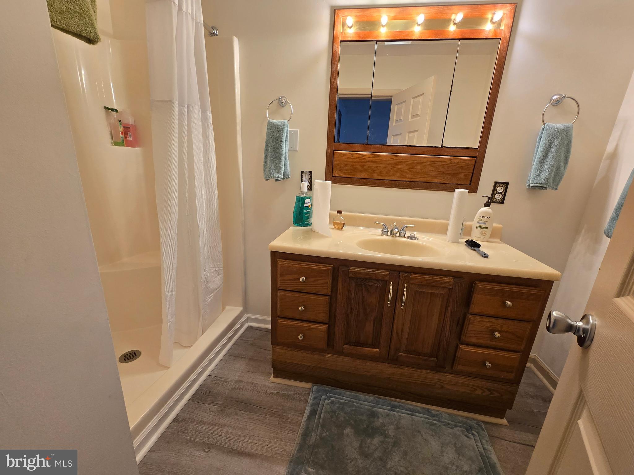205 Myrtle Street Crisfield, MD 21817 - Photo 54 of 56 a bathroom with a sink and a mirror