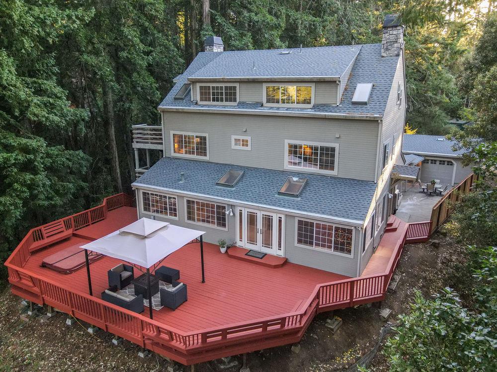 176 Swett Road Woodside, CA 94062 - Photo 6 of 39 an aerial view of a house with a yard