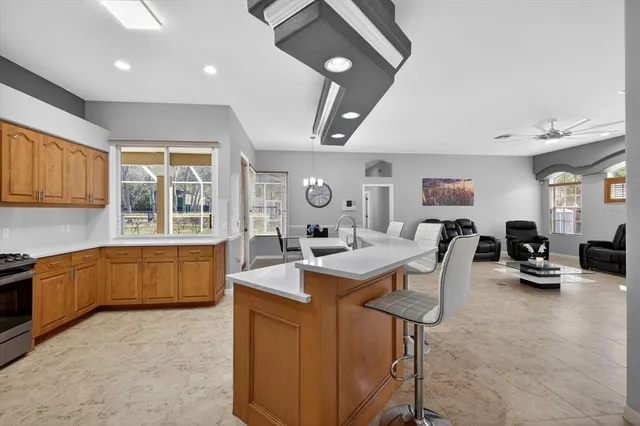 a living room with furniture